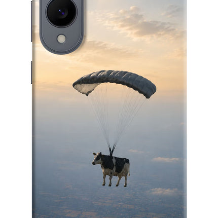 Skydiving Cow Samsung S25 Edge Hard Case Back Cover by Casekaro