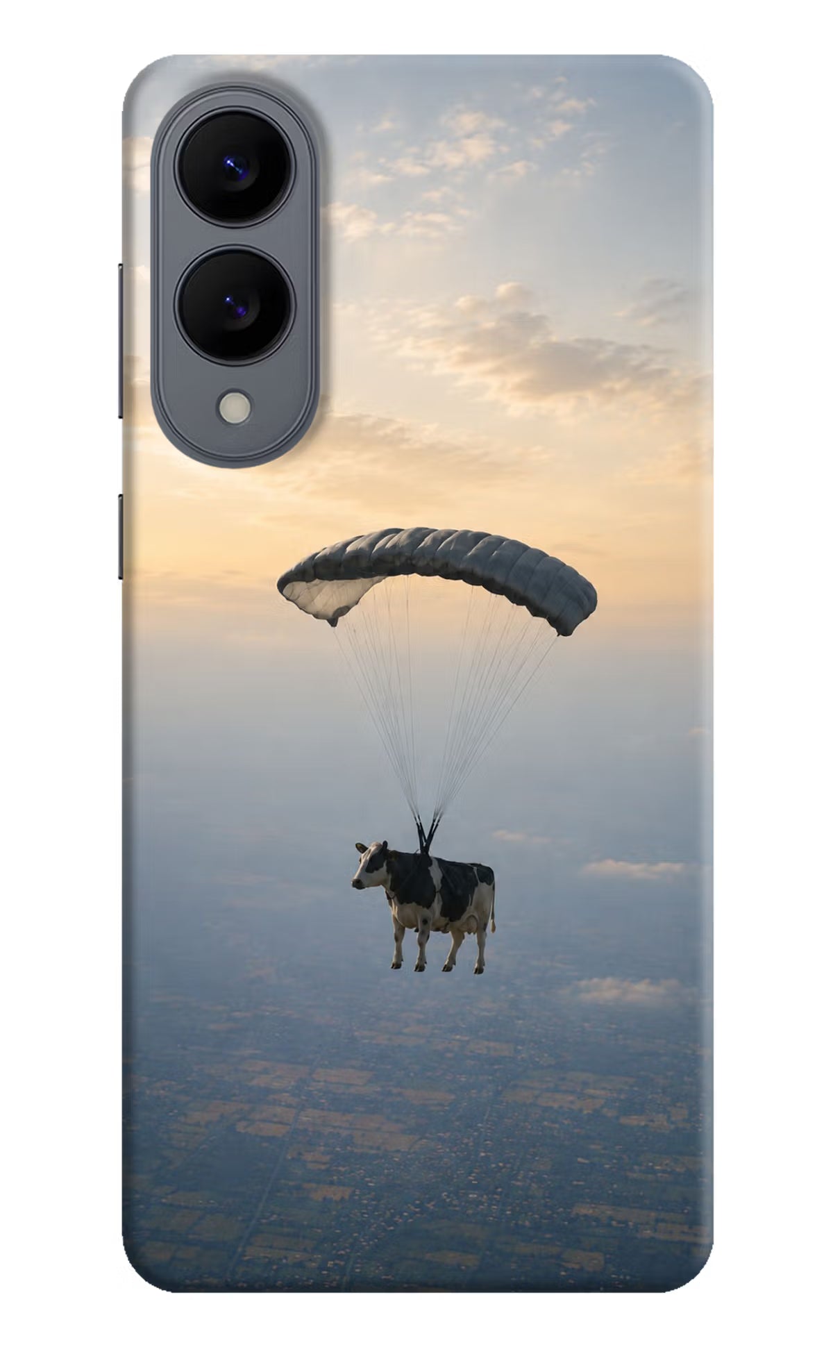 Skydiving Cow Samsung S25 Edge Back Cover