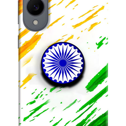 Indian Flag Ashoka Chakra Samsung S25 Edge Pop Case by Casekaro