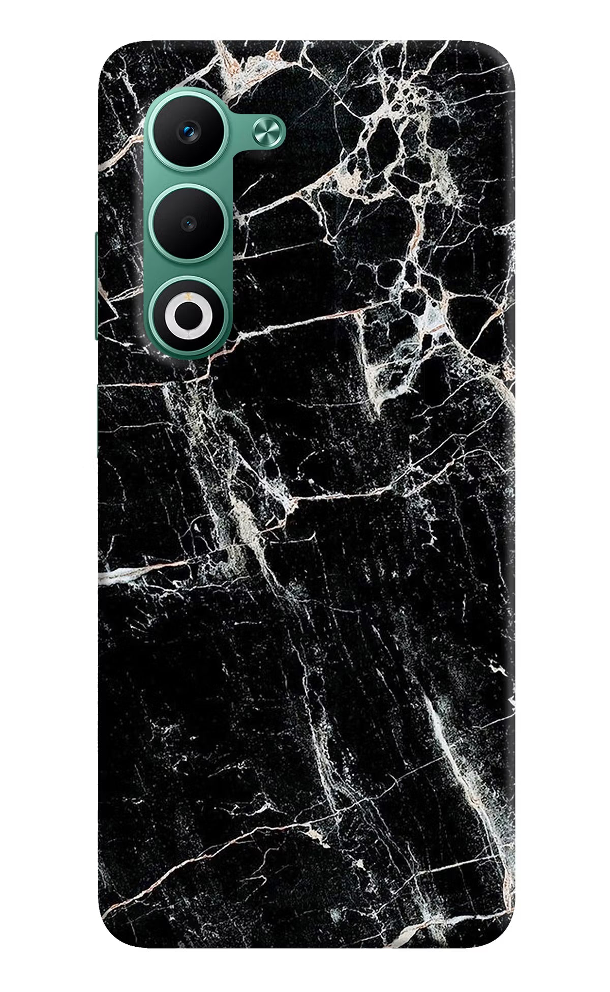 Black Marble Texture Oppo A5 5G Hard Case Back Cover by Casekaro
