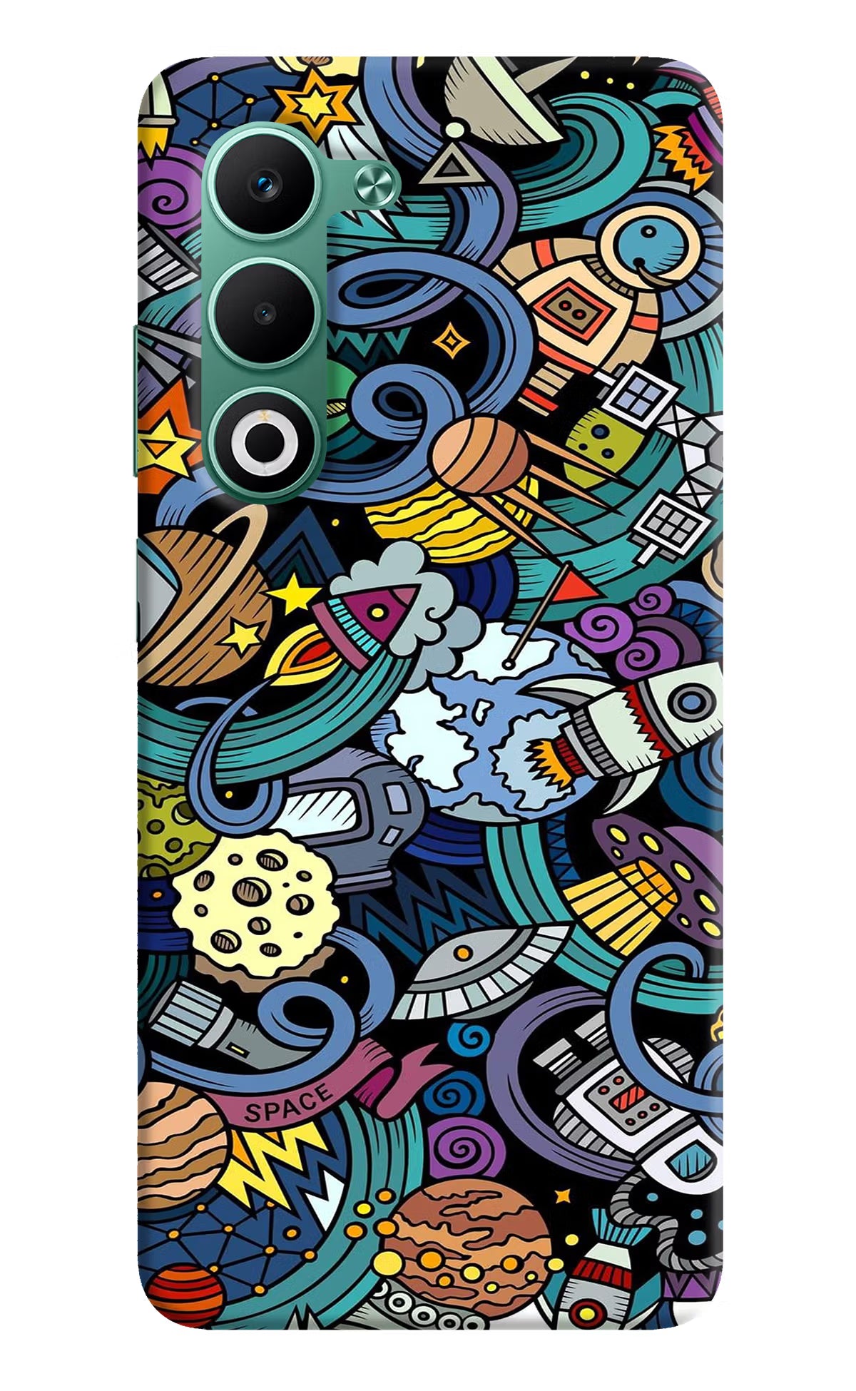 Space Abstract Oppo A5 5G Hard Case Back Cover by Casekaro