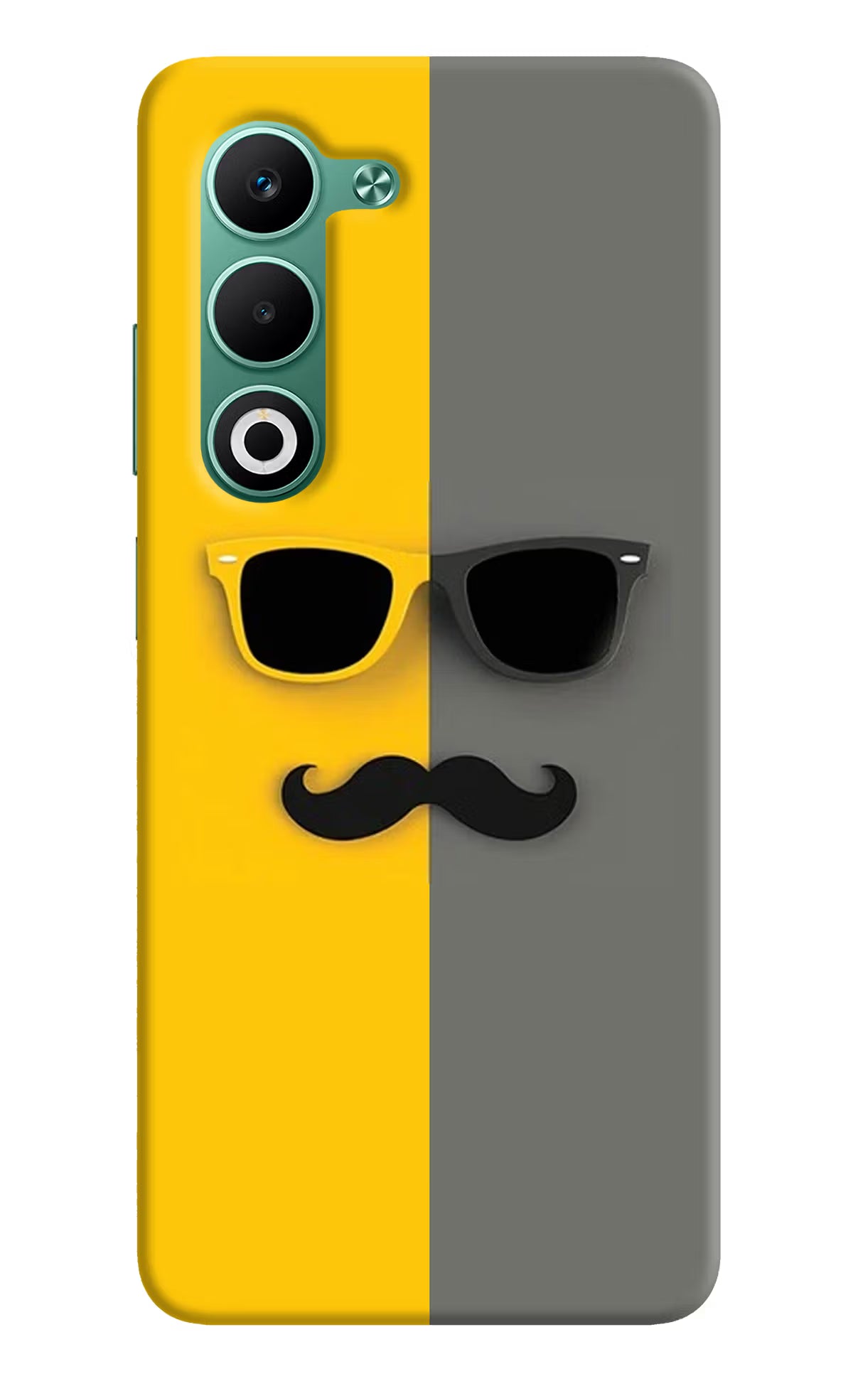 Sunglasses with Mustache Oppo A5 5G Hard Case Back Cover by Casekaro