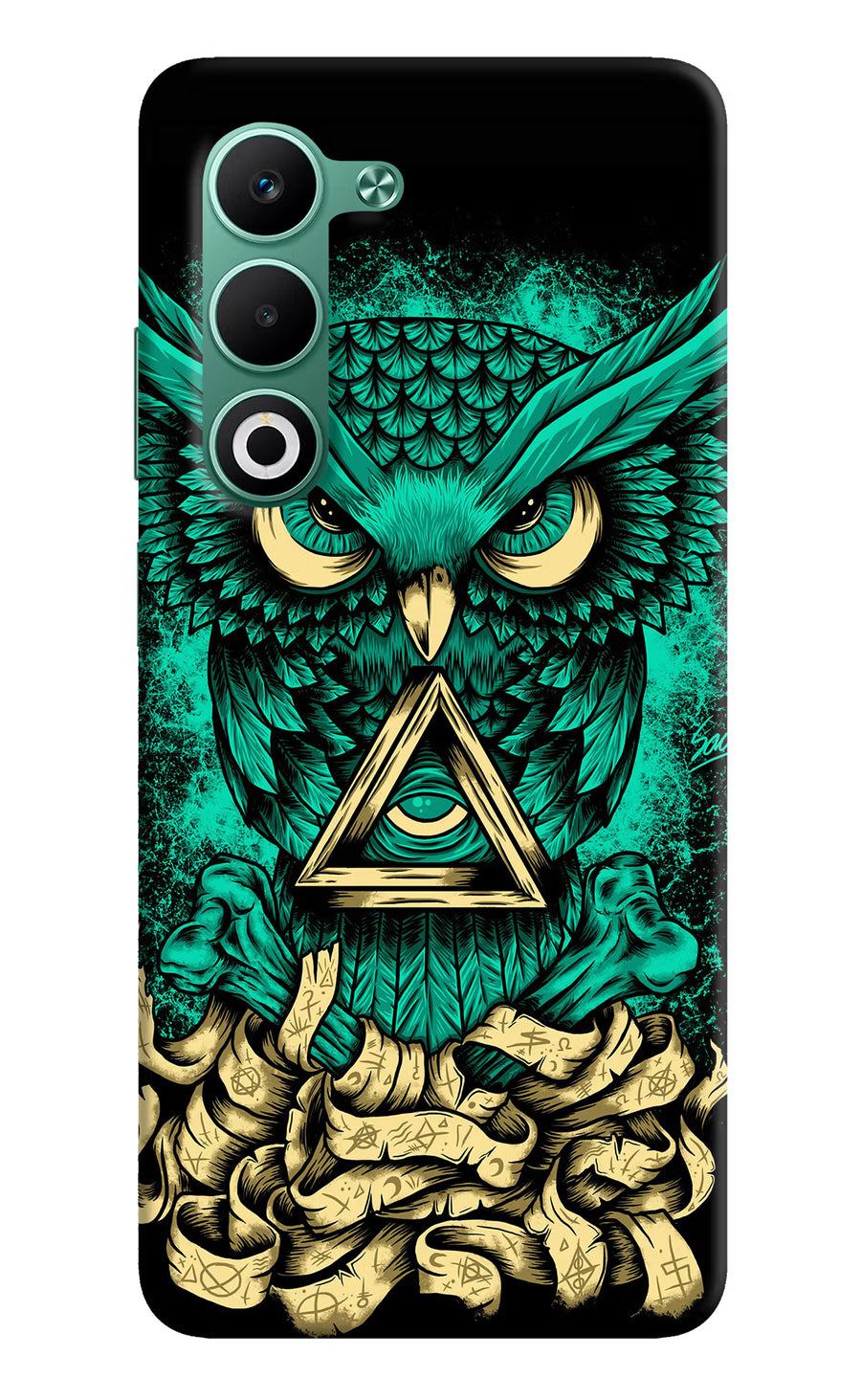 Green Owl Oppo A5 5G Back Cover, Hard case