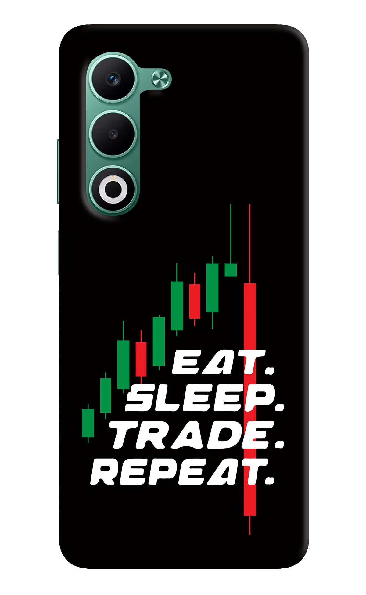 Eat Sleep Trade Repeat Oppo A5 5G Hard Case Back Cover by Casekaro