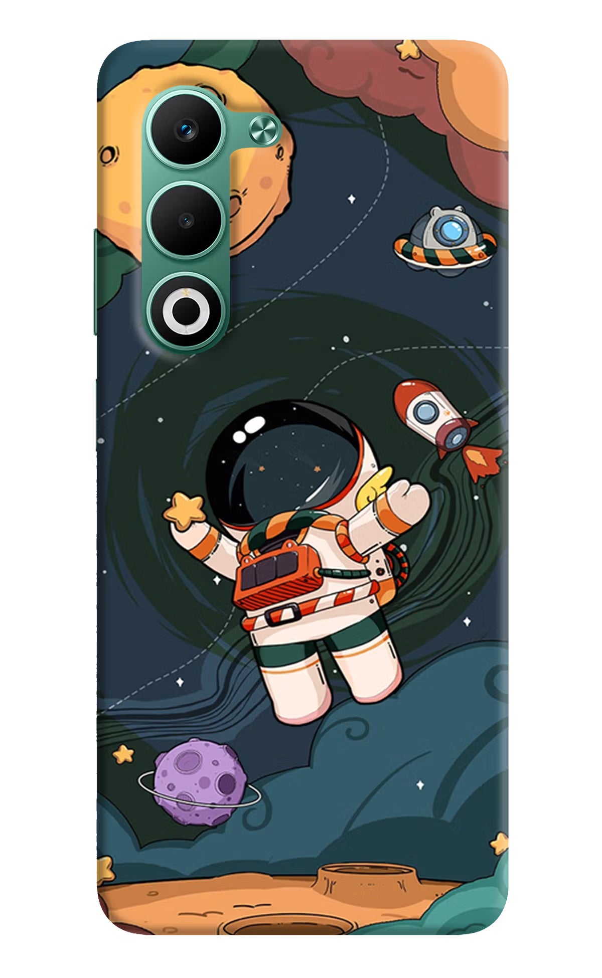 Cartoon Astronaut Oppo A5 5G Hard Case Back Cover by Casekaro