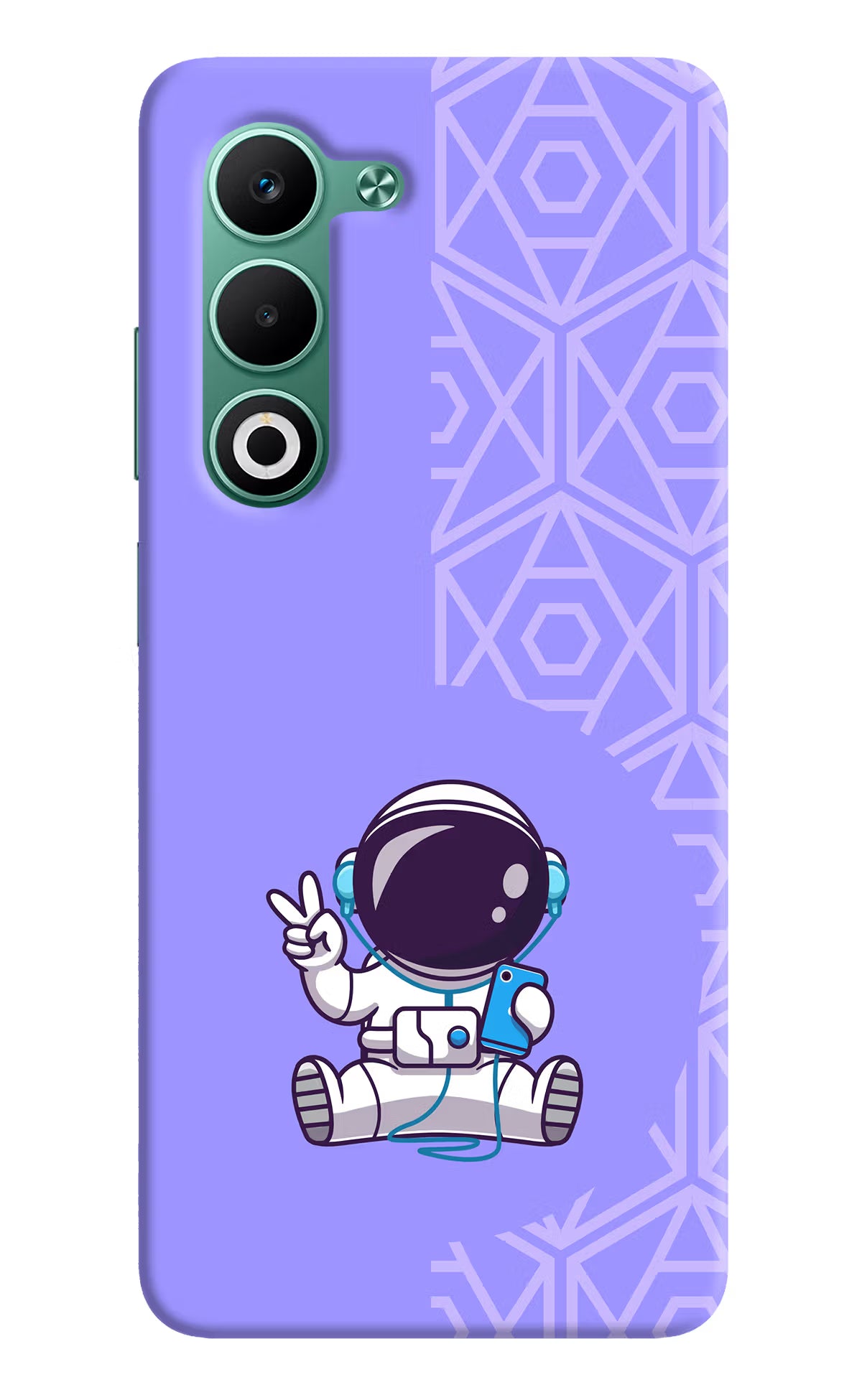 Cute Astronaut Chilling Oppo A5 5G Hard Case Back Cover by Casekaro