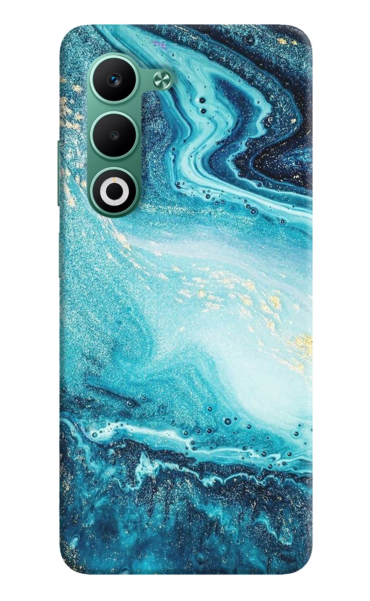 Blue Glitter Marble Oppo A5 5G Hard Case Back Cover by Casekaro
