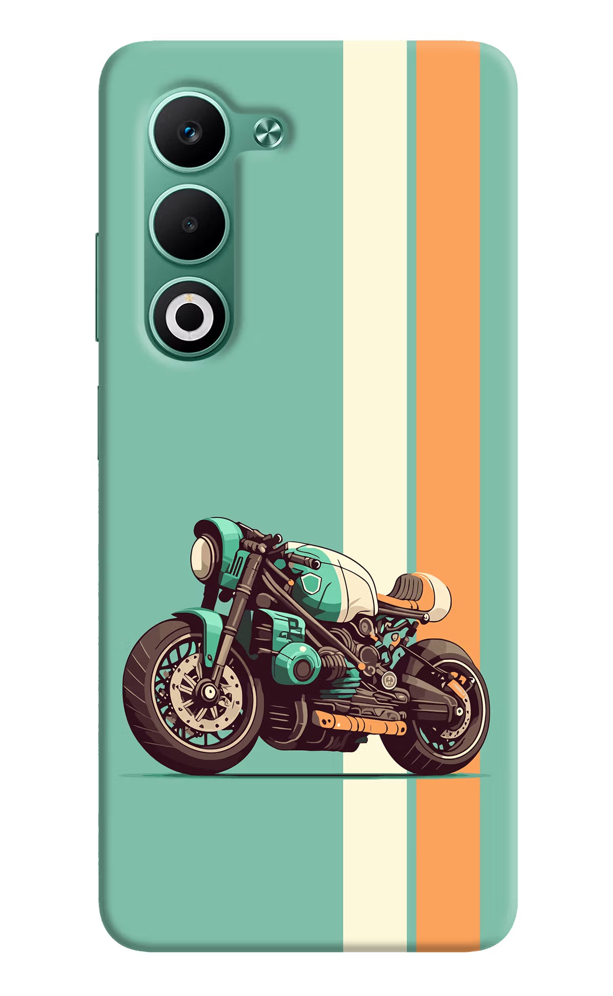 Striped Moto Drift Oppo A5 5G Hard Case Back Cover by Casekaro