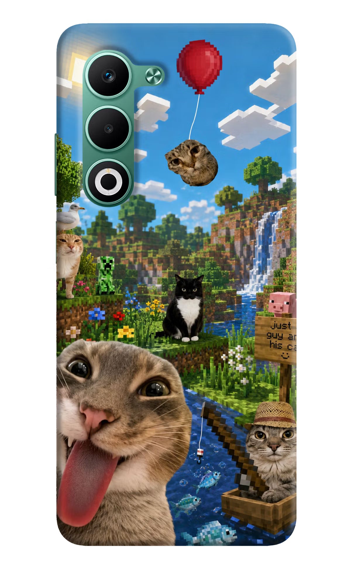 Minecraft Cat Chaos Oppo A5 5G Back Cover