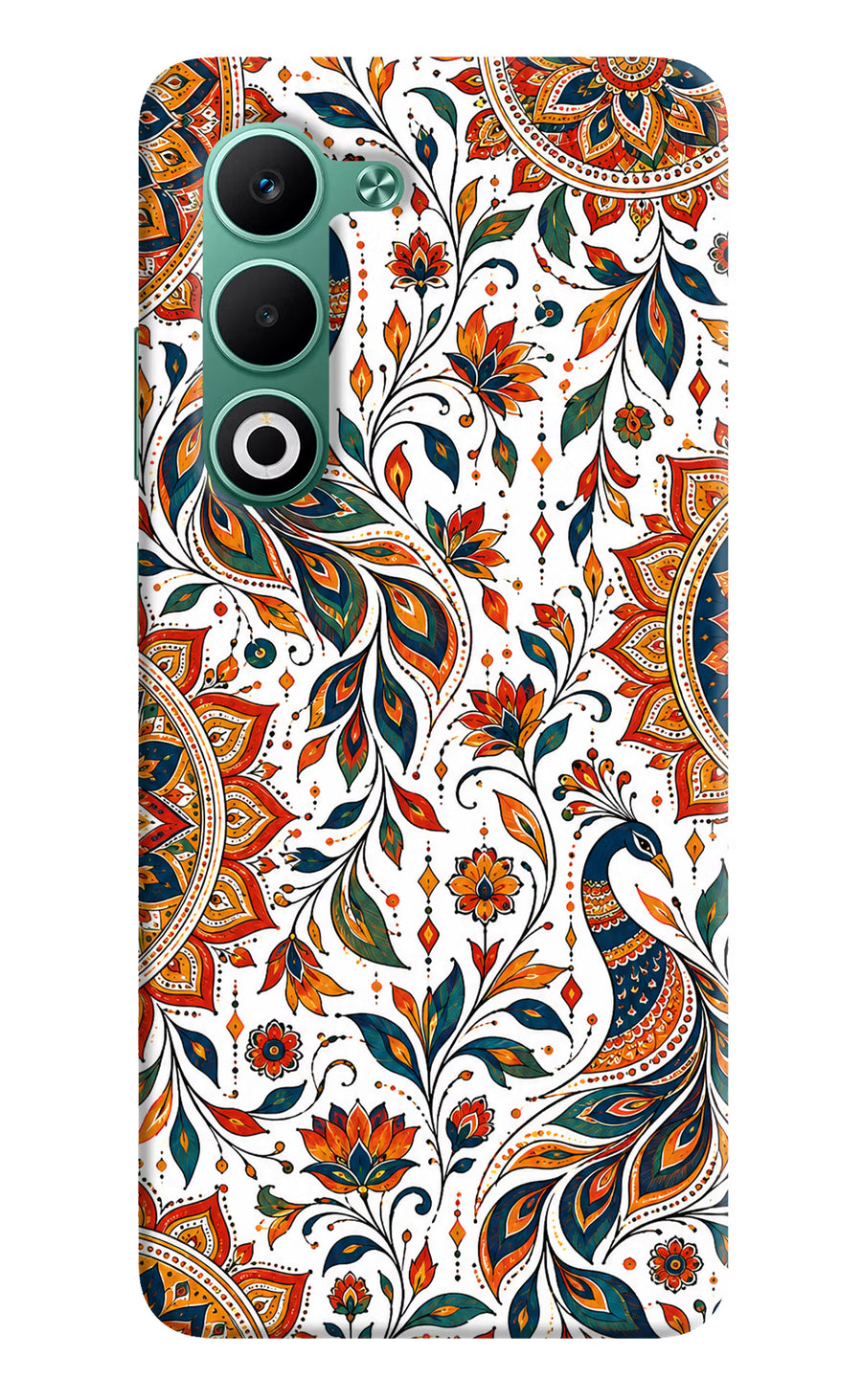 White Mayura Oppo A5 5G Back Cover, Hard case