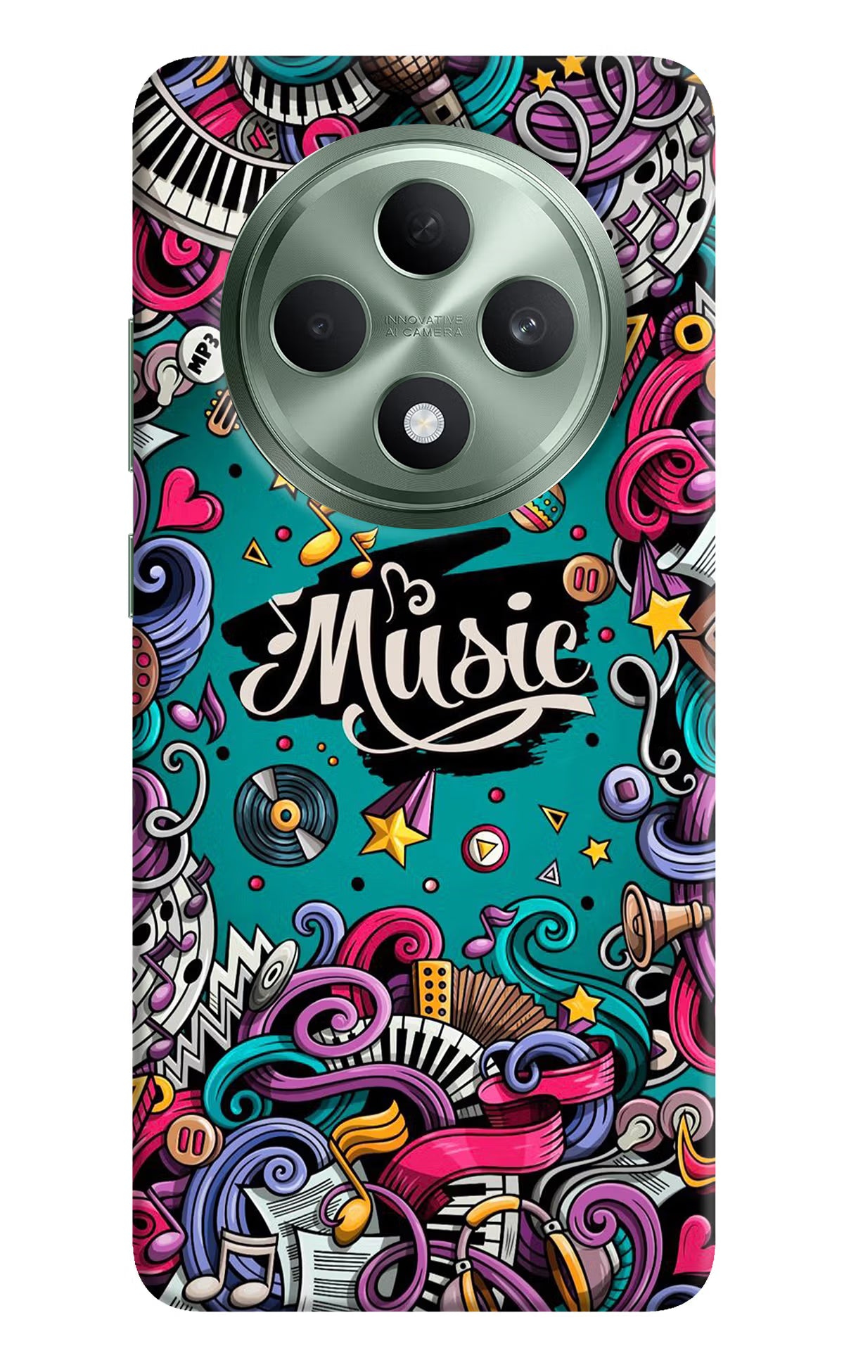 Music Graffiti Oppo F27 5G Hard Case Back Cover by Casekaro