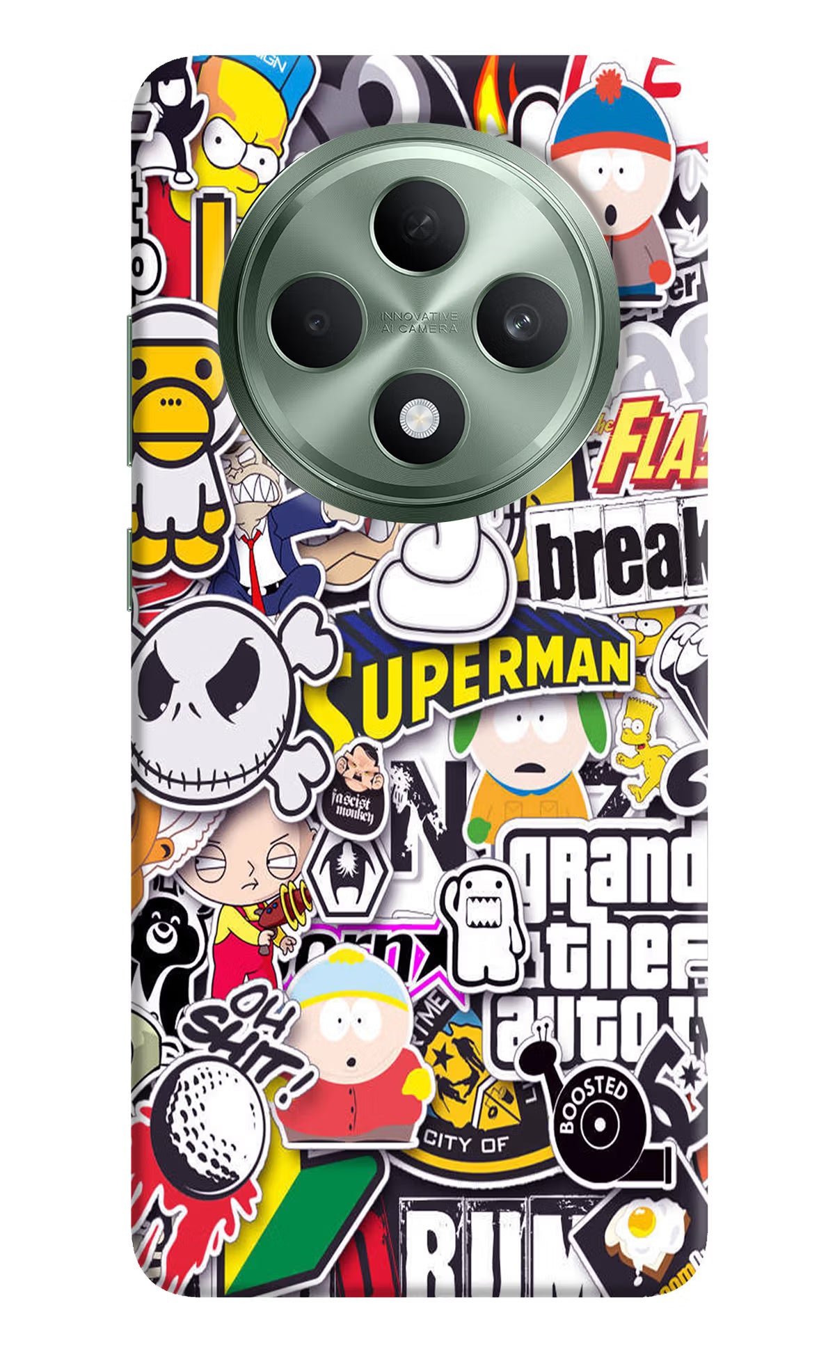 Sticker Bomb Oppo F27 5G Hard Case Back Cover by Casekaro