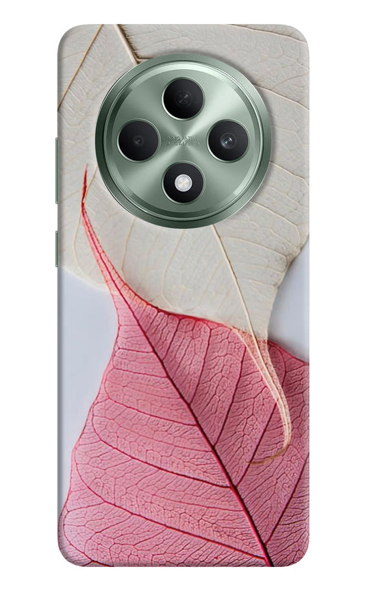 White Pink Leaf Oppo F27 5G Hard Case Back Cover by Casekaro