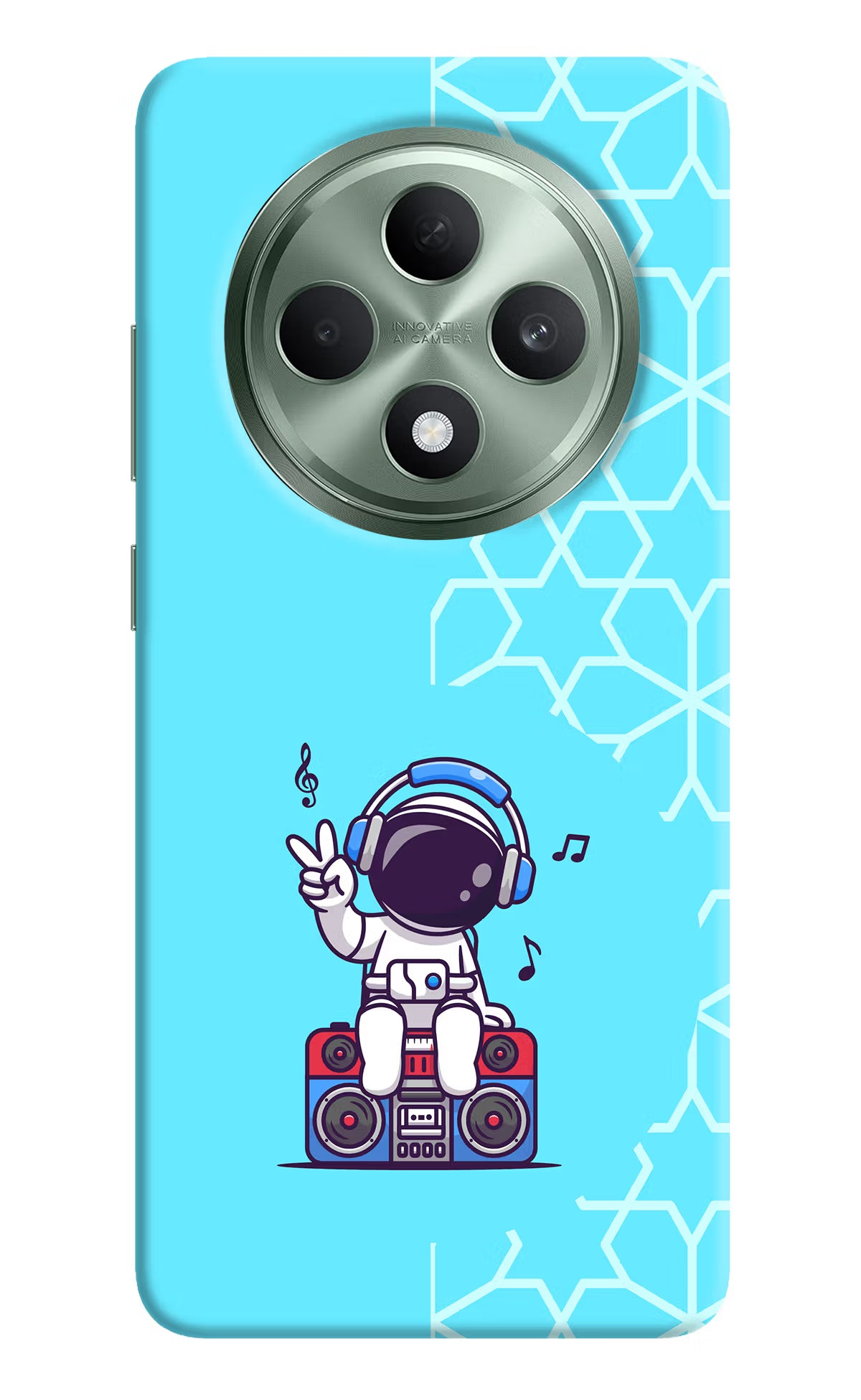 Cute Astronaut Chilling Oppo F27 5G Hard Case Back Cover by Casekaro
