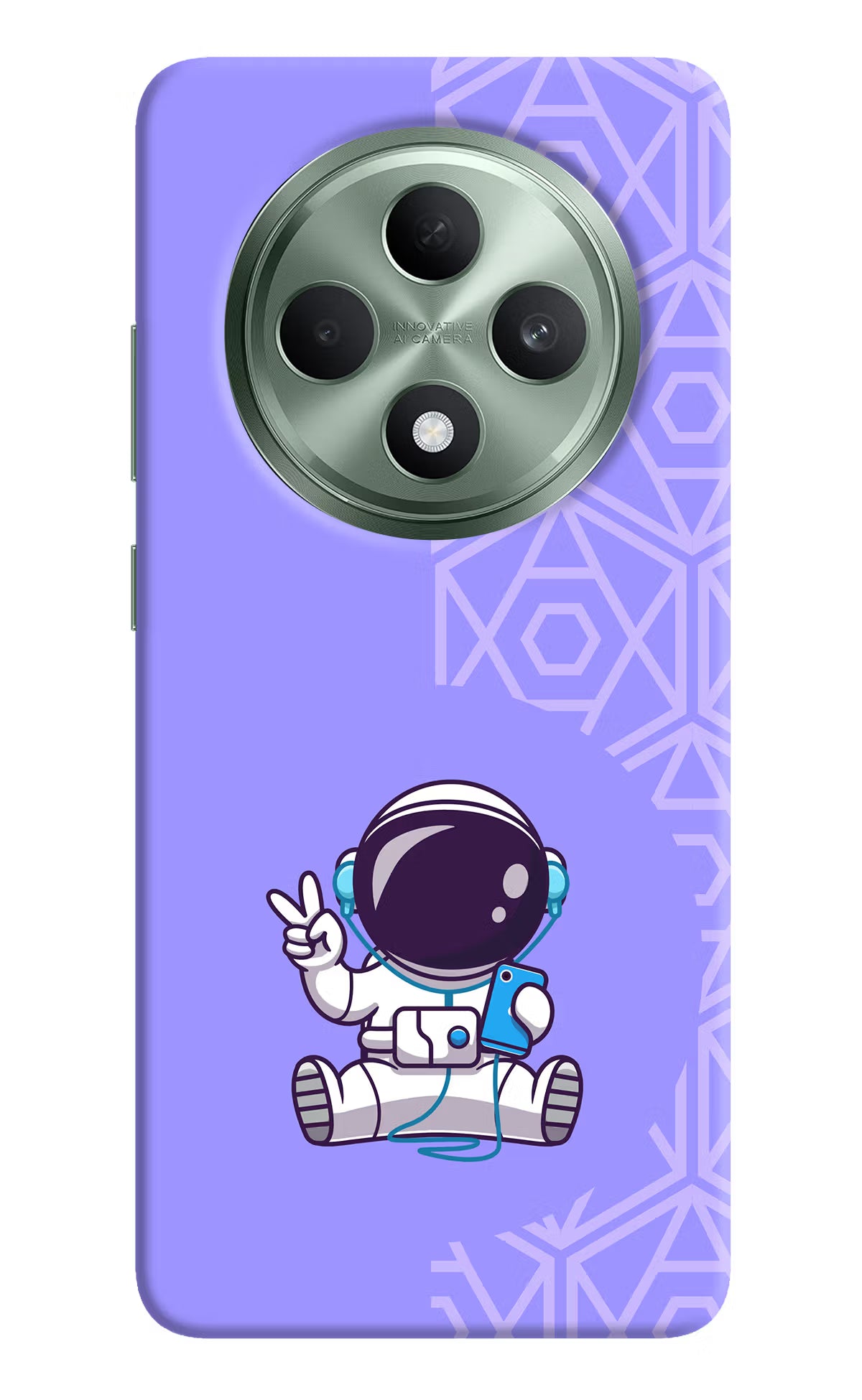 Cute Astronaut Chilling Oppo F27 5G Hard Case Back Cover by Casekaro