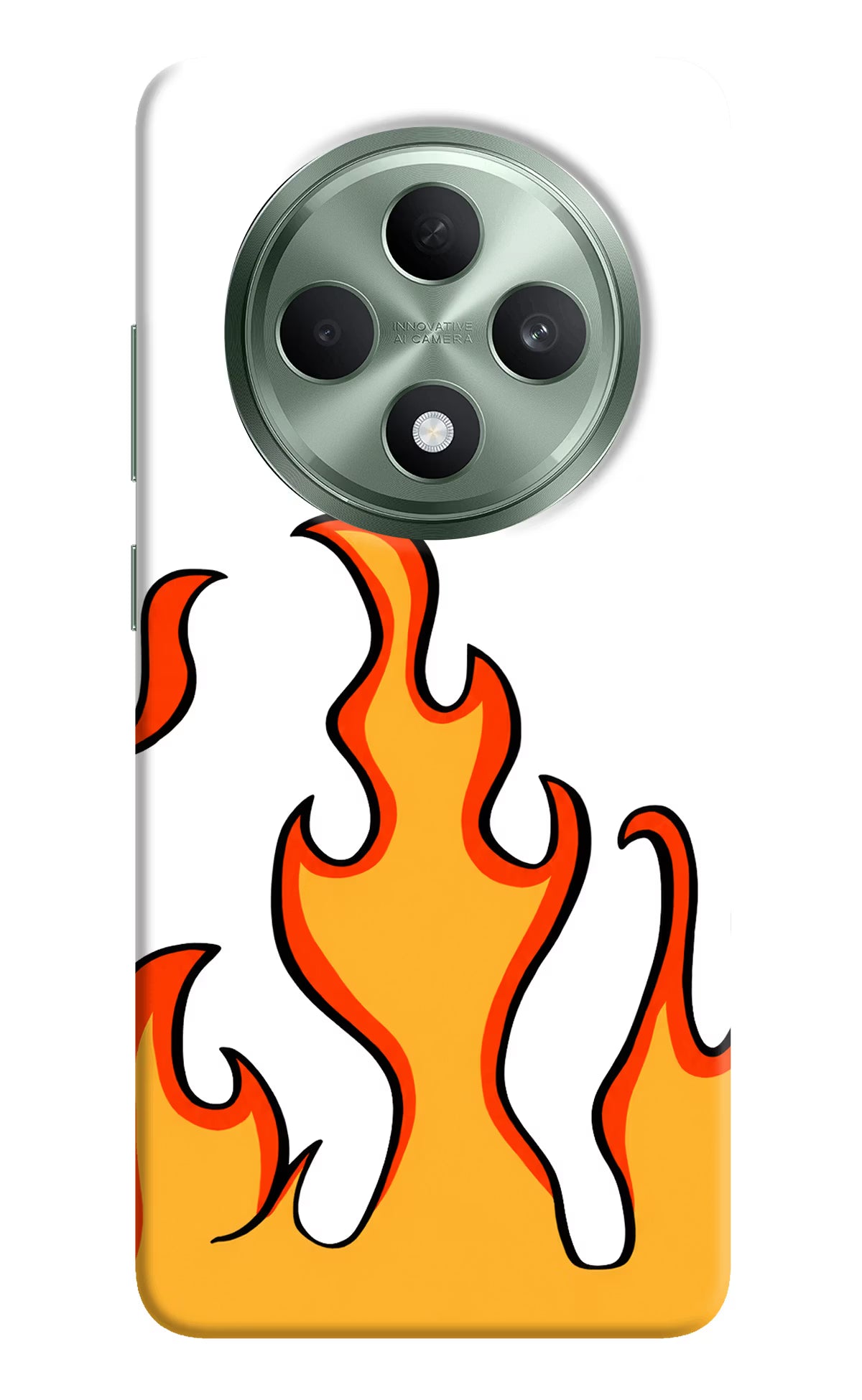 Fired Up – White Oppo F27 5G Hard Case Back Cover by Casekaro