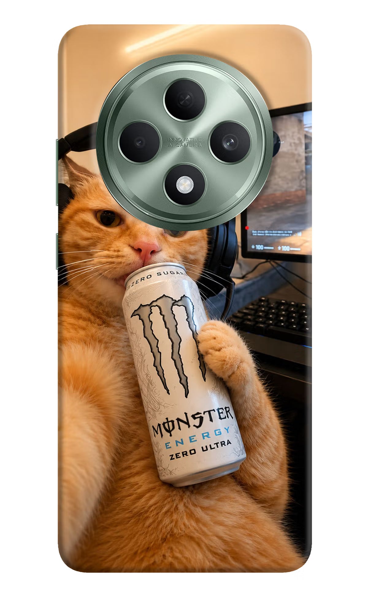Gamer Cat Energy Oppo F27 5G Back Cover