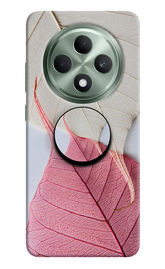 White Pink Leaf Oppo F27 5G Pop Case by Casekaro