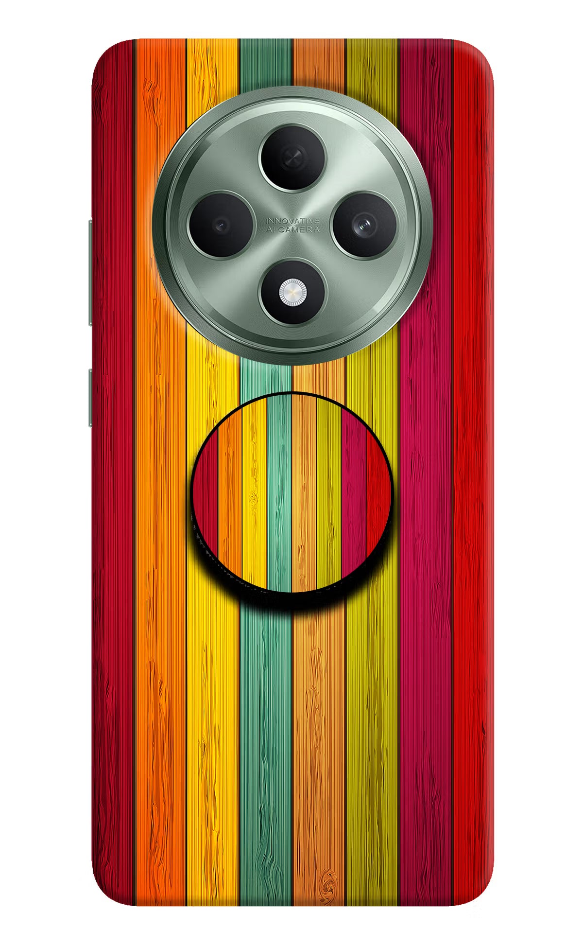 Multicolor Wooden Oppo F27 5G Pop Case by Casekaro