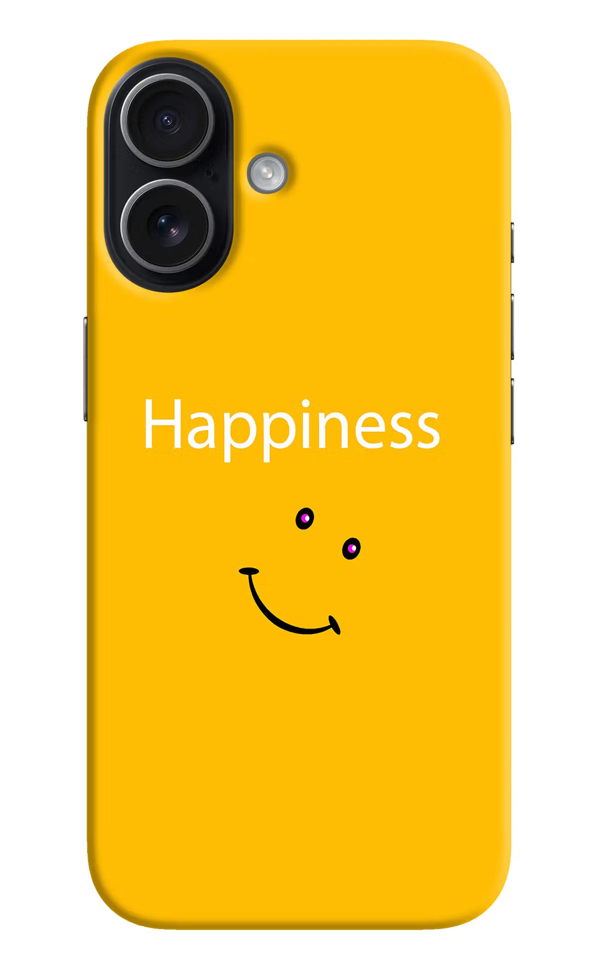 Happiness With Smiley iPhone 17 Hard Case Back Cover by Casekaro