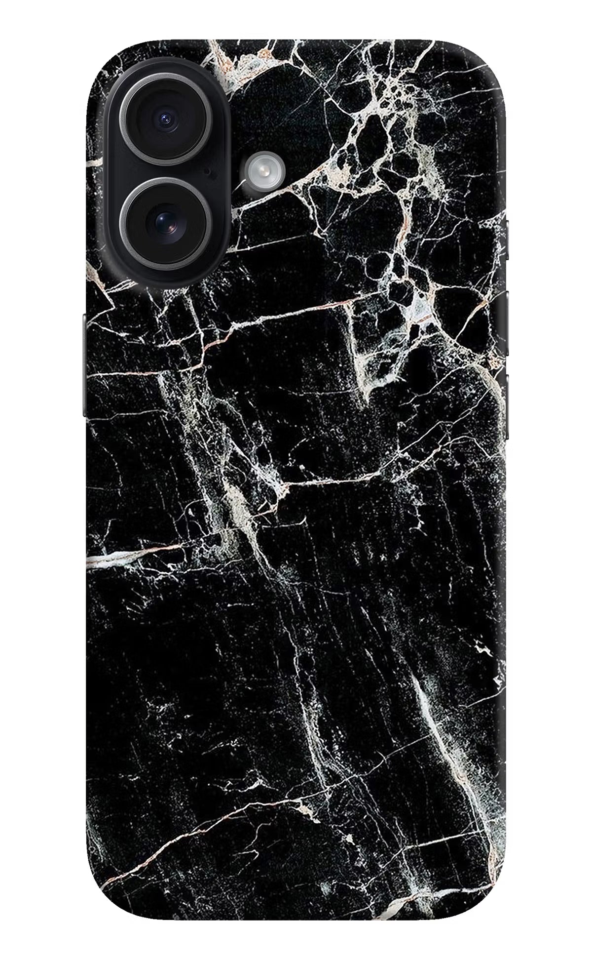 Black Marble Texture iPhone 17 Hard Case Back Cover by Casekaro