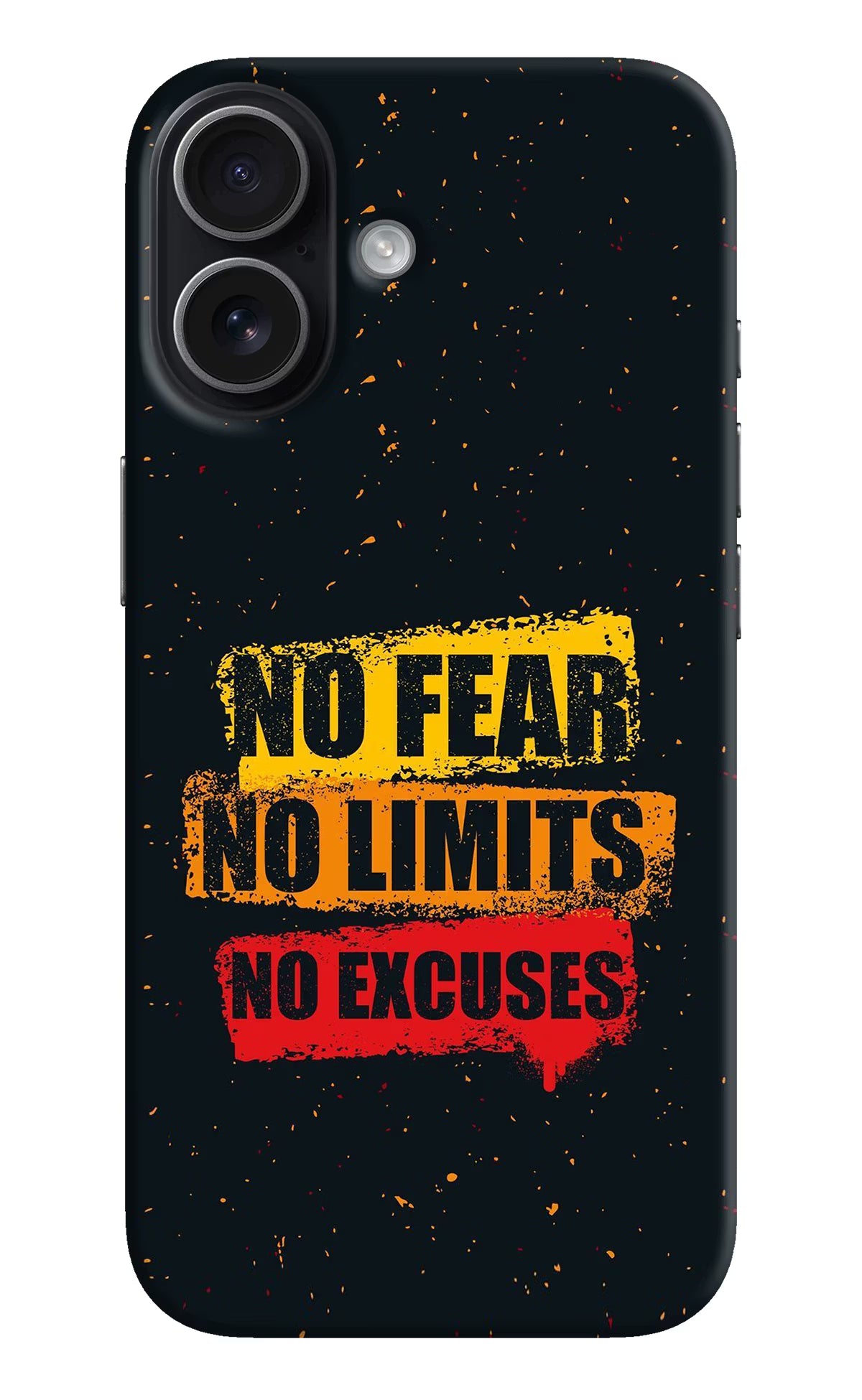 No Fear No Limits No Excuse iPhone 17 Hard Case Back Cover by Casekaro