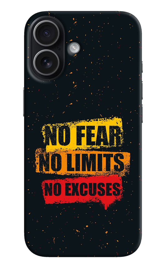 No Fear No Limits No Excuse iPhone 17 Hard Case Back Cover by Casekaro