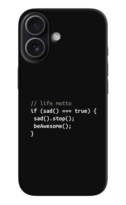 Life Motto Code iPhone 17 Hard Case Back Cover by Casekaro