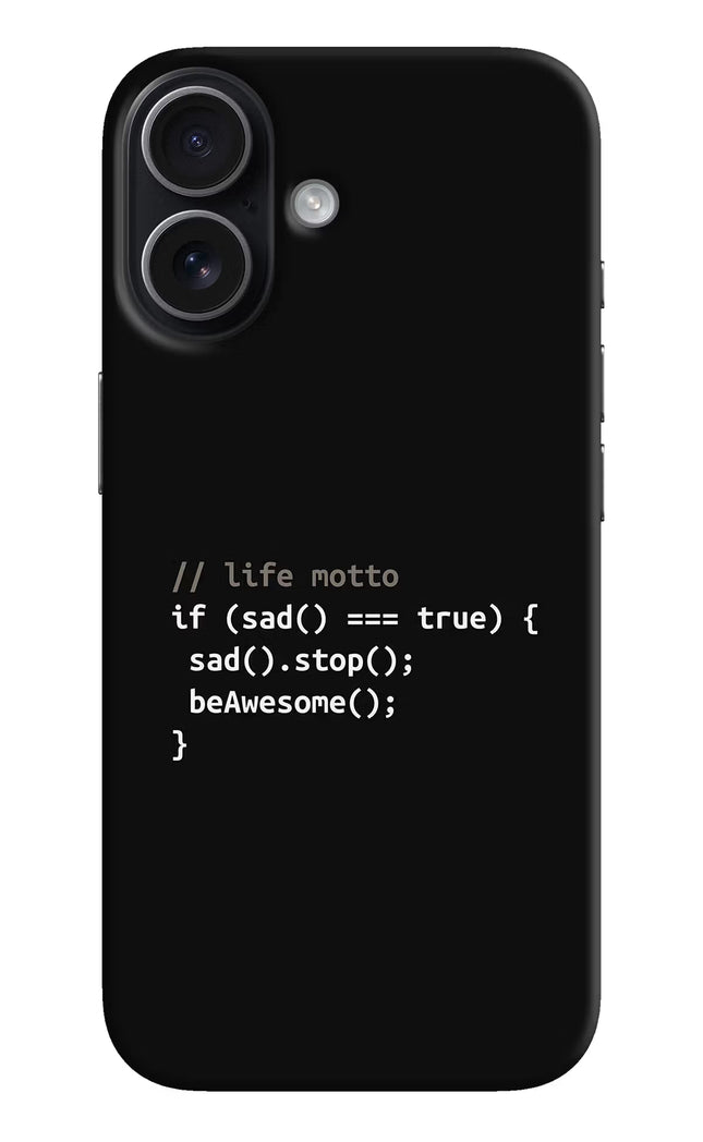 Life Motto Code iPhone 17 Hard Case Back Cover by Casekaro