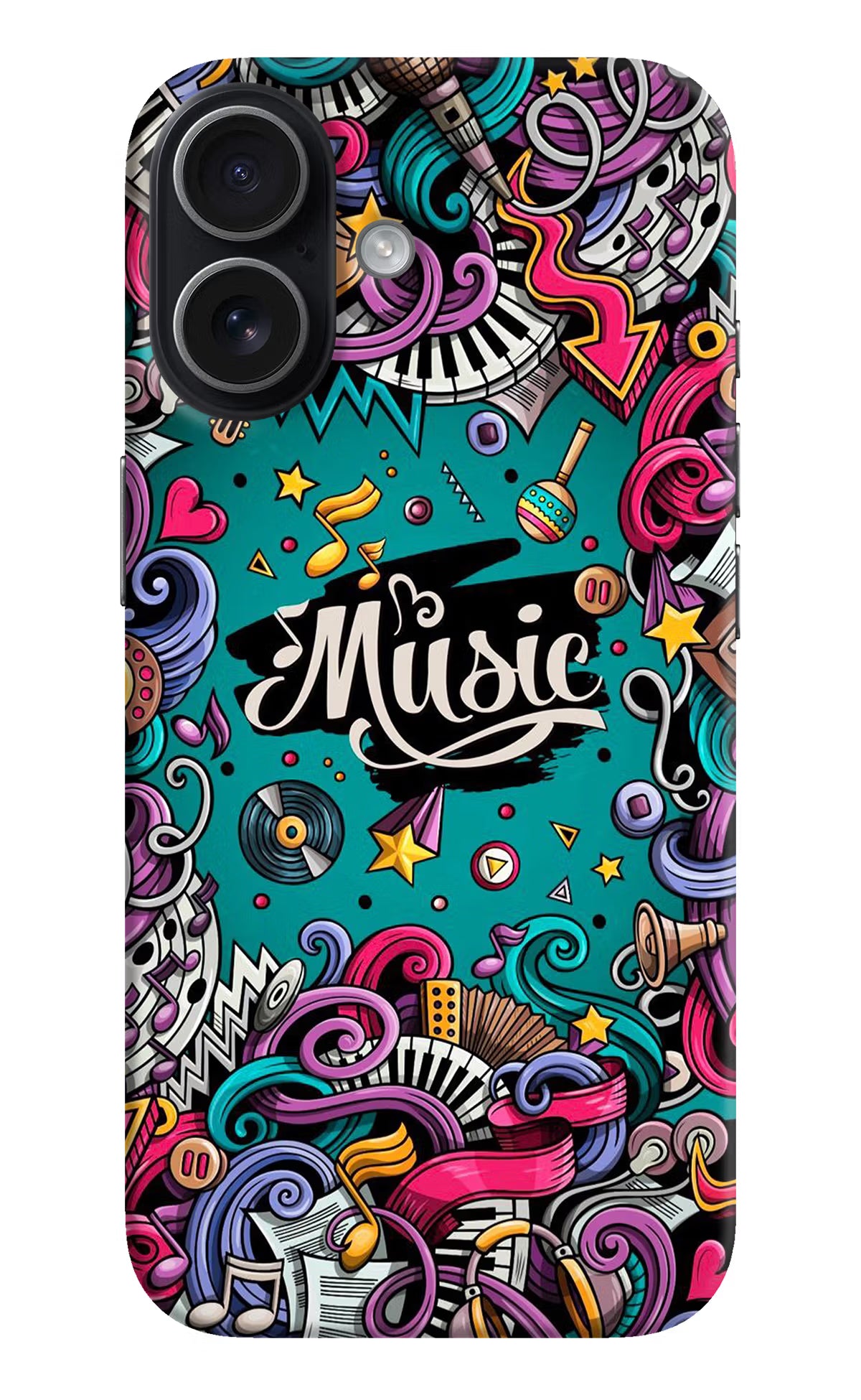 Music Graffiti iPhone 17 Hard Case Back Cover by Casekaro