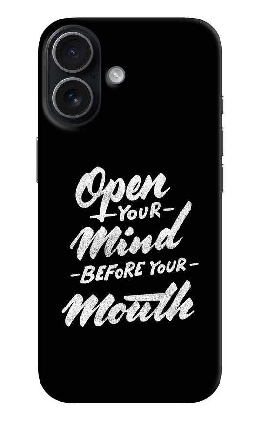 Open Your Mind Before Your Mouth iPhone 17 Hard Case Back Cover by Casekaro