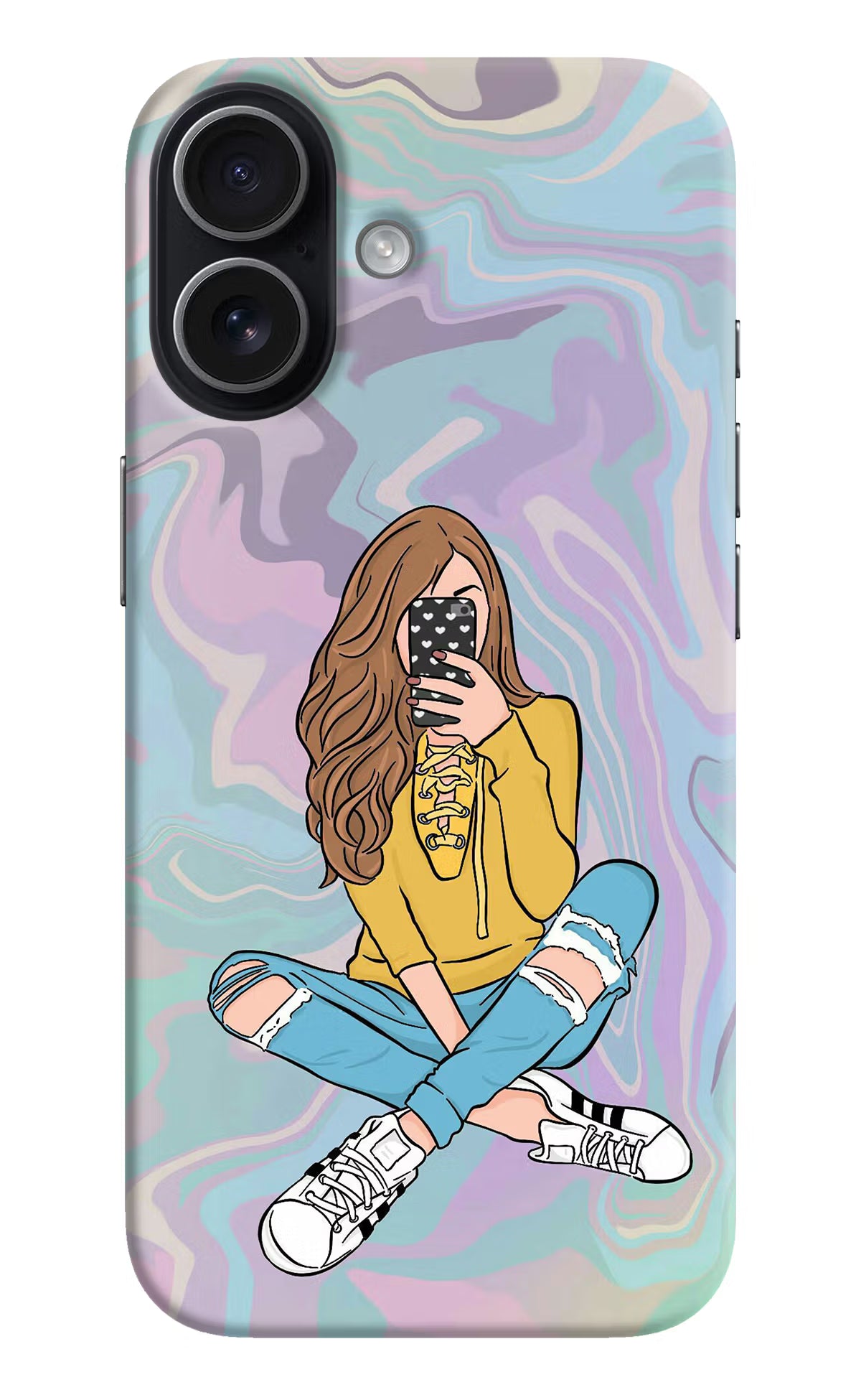 Selfie Girl iPhone 17 Hard Case Back Cover by Casekaro