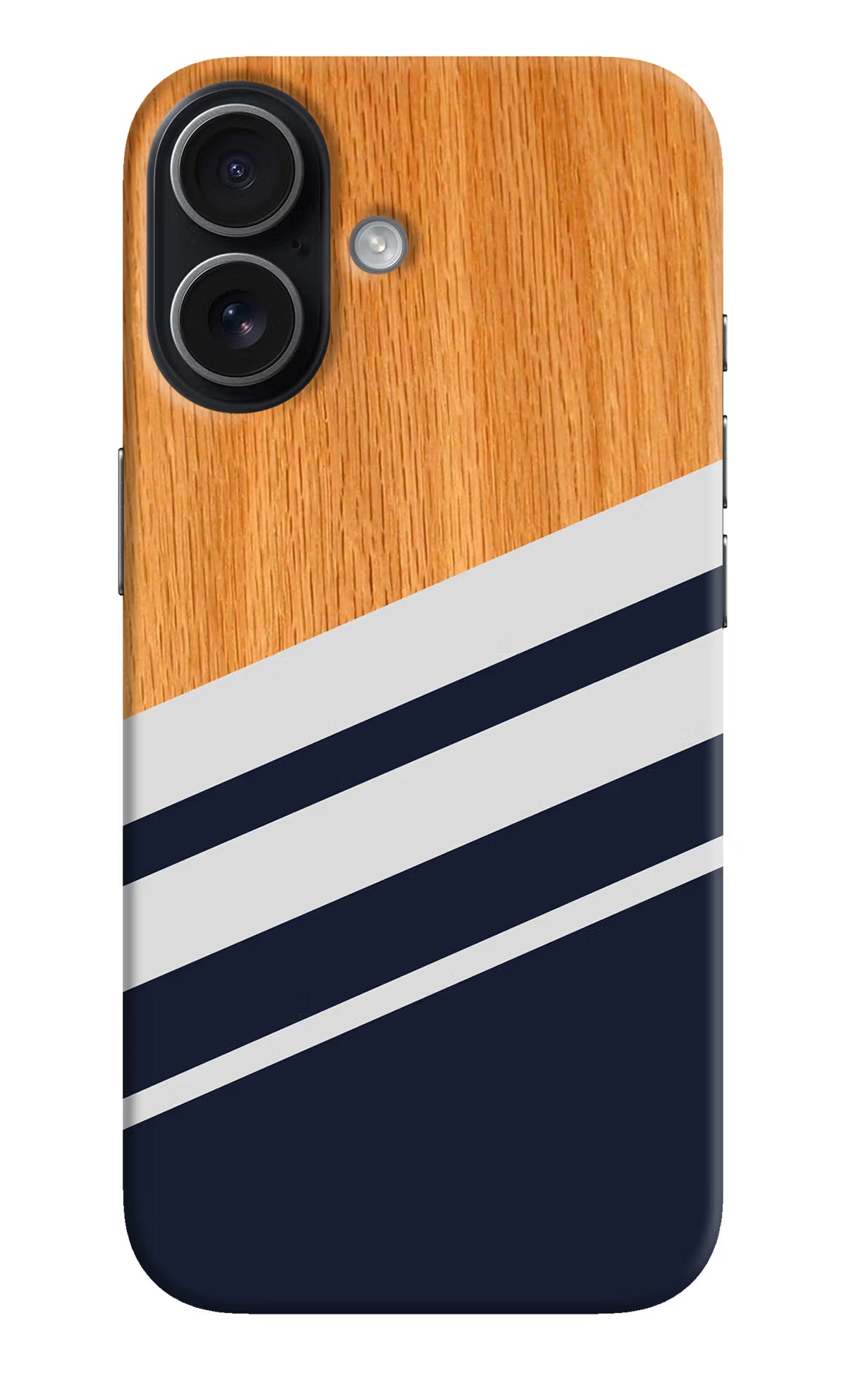 Blue and white wooden iPhone 17 Hard Case Back Cover by Casekaro