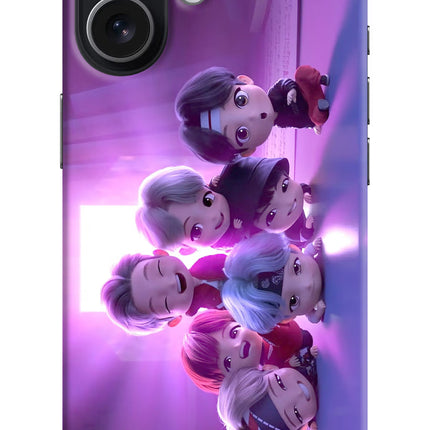 BTS Chibi iPhone 17 Hard Case Back Cover by Casekaro