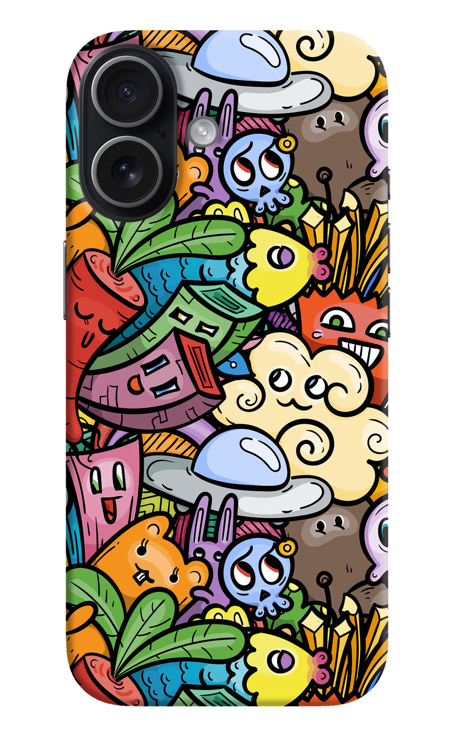 Veggie Doodle iPhone 17 Back Cover, Hard case