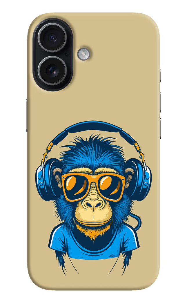 Monkey Headphone iPhone 17 Hard Case Back Cover by Casekaro