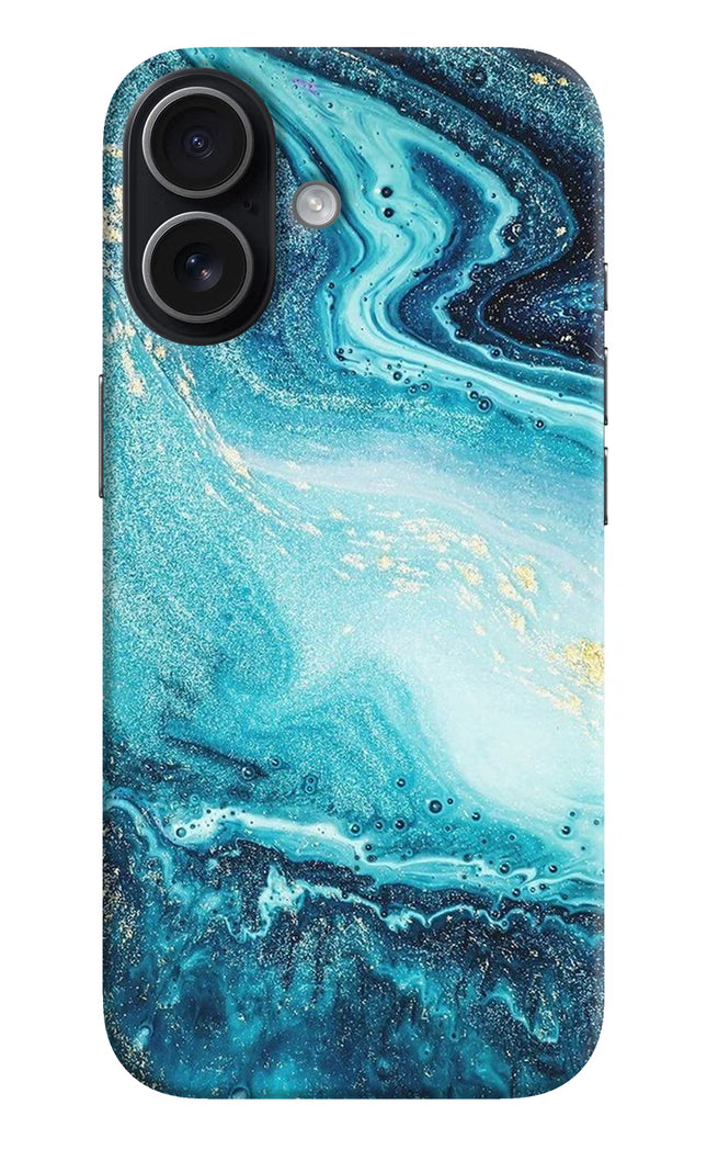 Blue Glitter Marble iPhone 17 Hard Case Back Cover by Casekaro