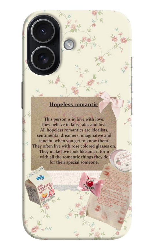 Hopeless Romantic iPhone 17 Hard Case Back Cover by Casekaro
