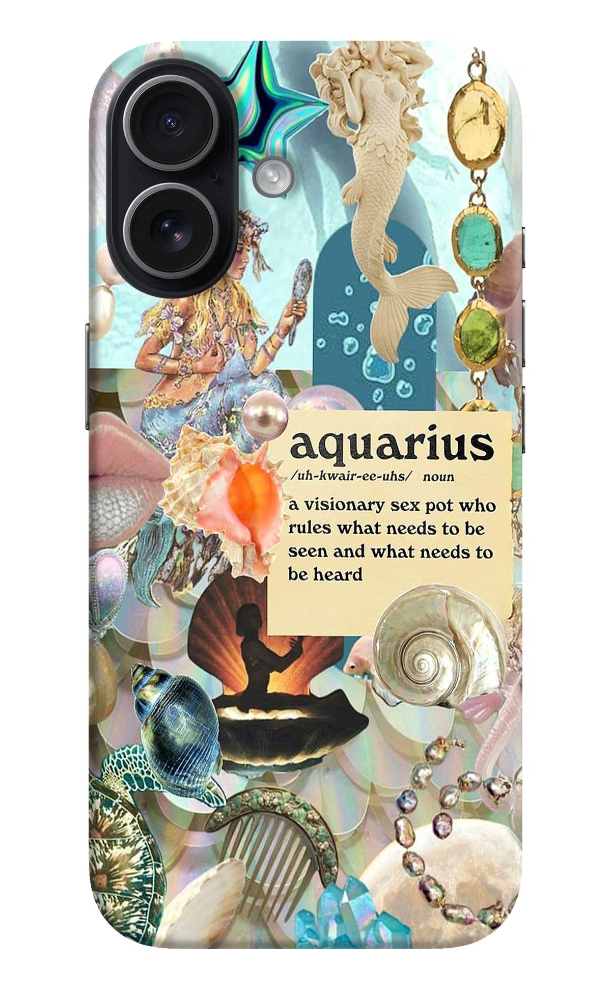 Aquarius Zodiac iPhone 17 Hard Case Back Cover by Casekaro