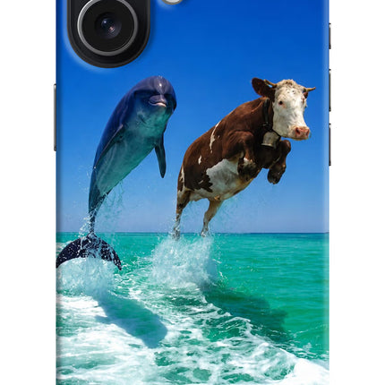 Dolphin vs Cow iPhone 17 Hard Case Back Cover by Casekaro