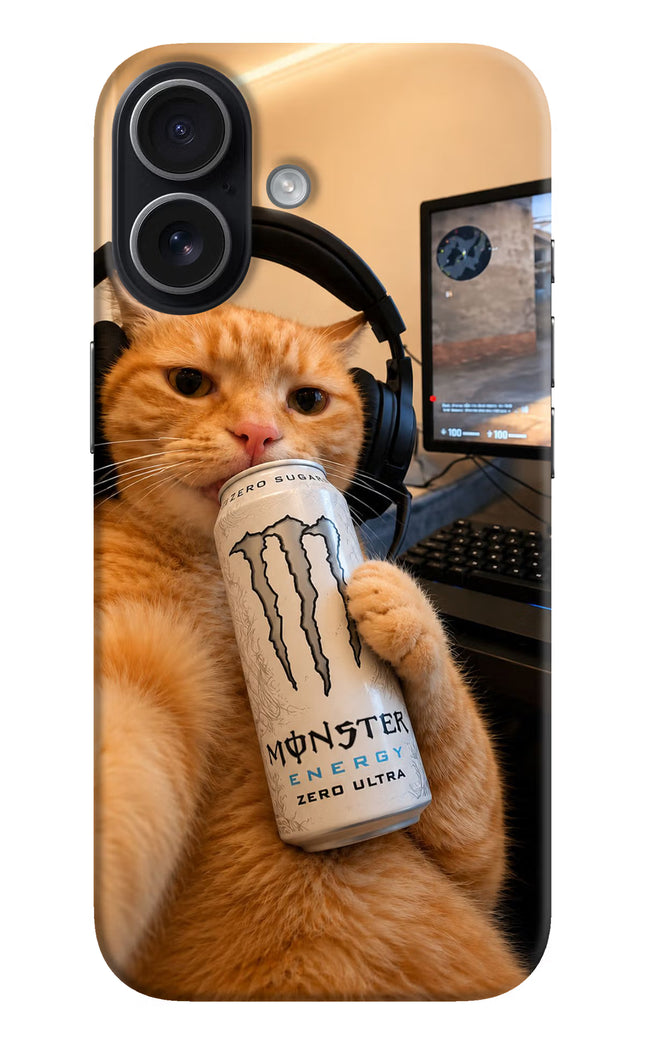 Gamer Cat Energy iPhone 17 Hard Case Back Cover by Casekaro