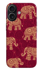 Maroon Elephant iPhone 17 Hard Case Back Cover by Casekaro