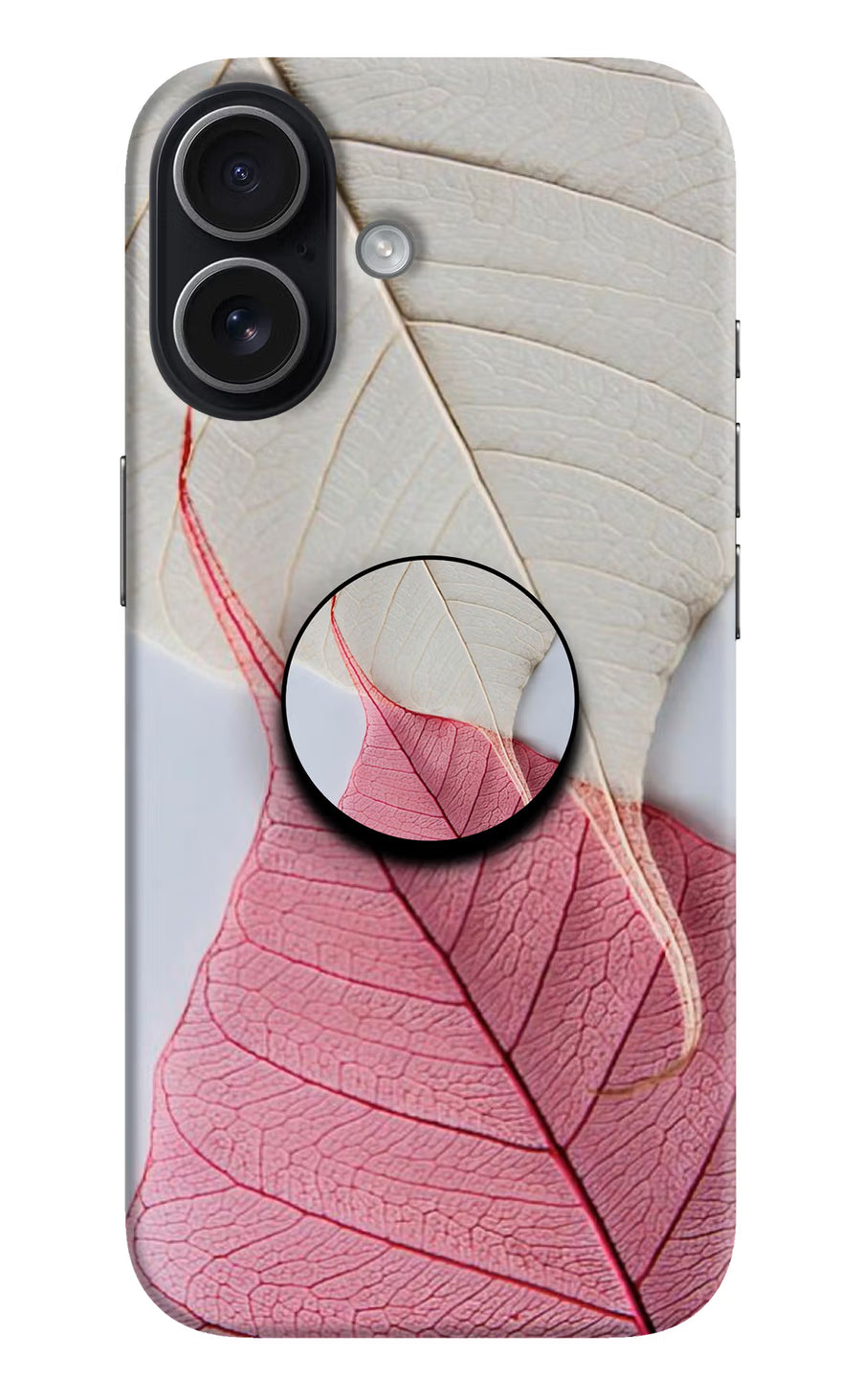 White Pink Leaf iPhone 17 Pop Case, Hard case