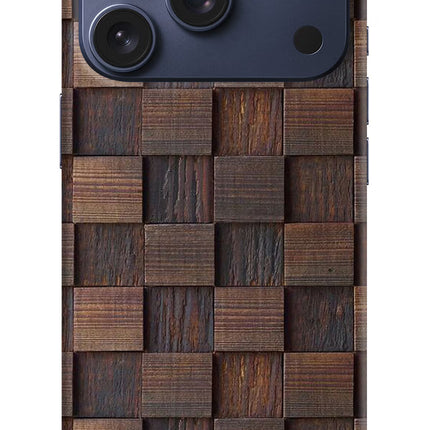 Wooden Cube Design iPhone 17 Pro Hard Case Back Cover by Casekaro