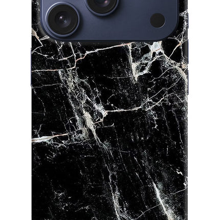 Black Marble Texture iPhone 17 Pro Hard Case Back Cover by Casekaro