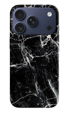Black Marble Texture iPhone 17 Pro Hard Case Back Cover by Casekaro