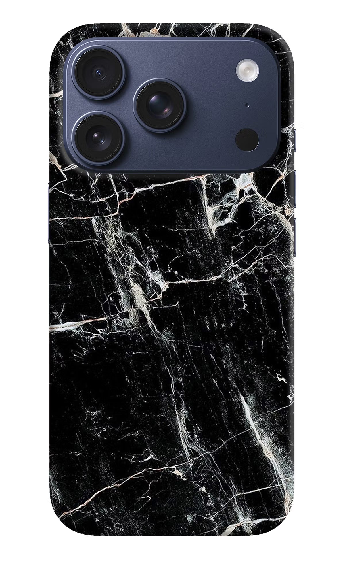 Black Marble Texture iPhone 17 Pro Hard Case Back Cover by Casekaro