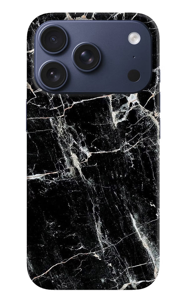 Black Marble Texture iPhone 17 Pro Hard Case Back Cover by Casekaro