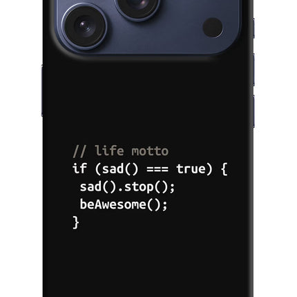 Life Motto Code iPhone 17 Pro Hard Case Back Cover by Casekaro