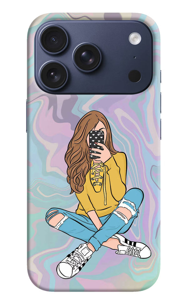 Selfie Girl iPhone 17 Pro Hard Case Back Cover by Casekaro